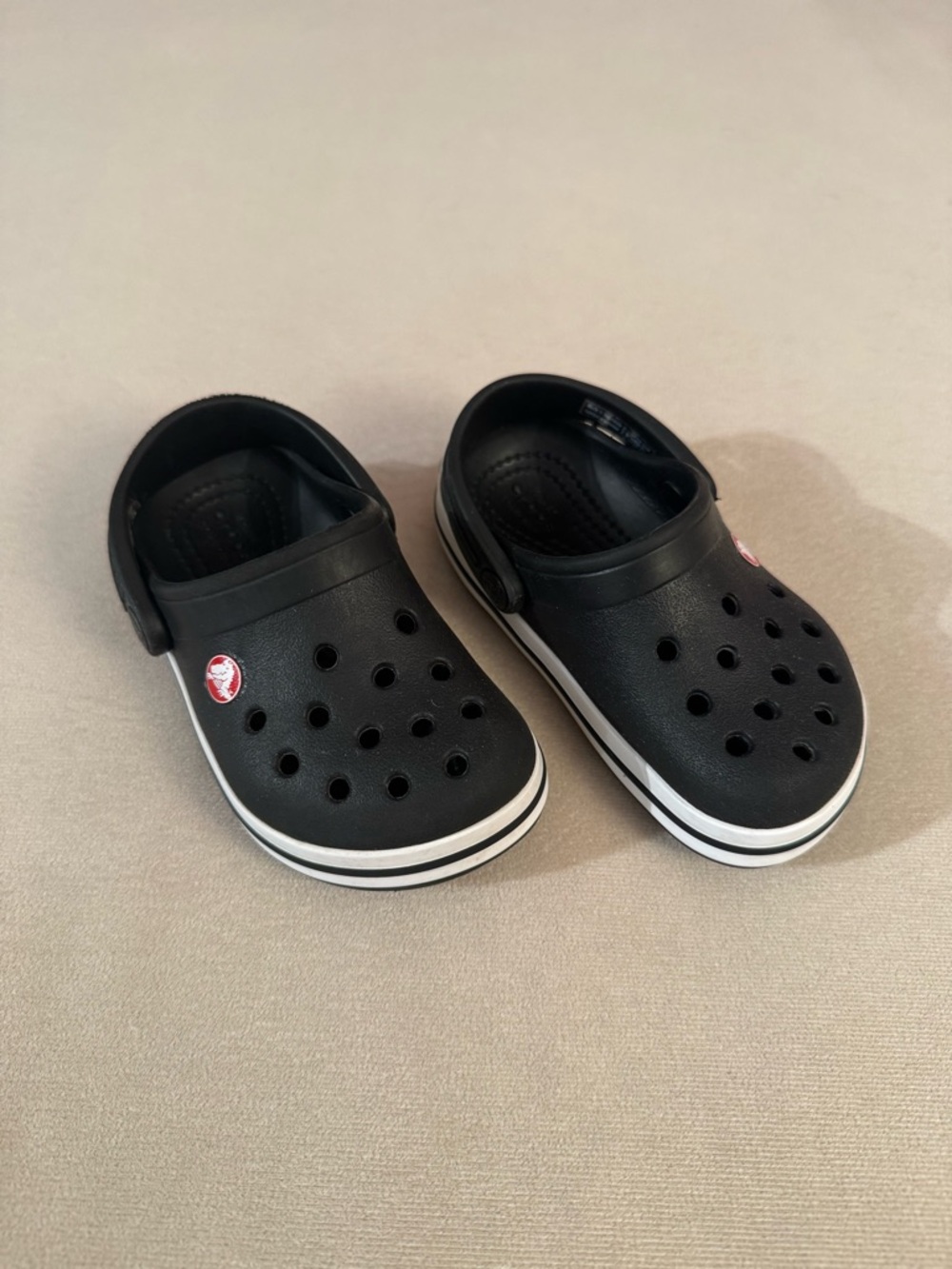 CROCS Toddler Crocband Clog in Black with White Trim